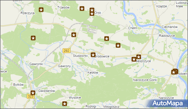 mapa Brodowice, Brodowice na mapie Targeo