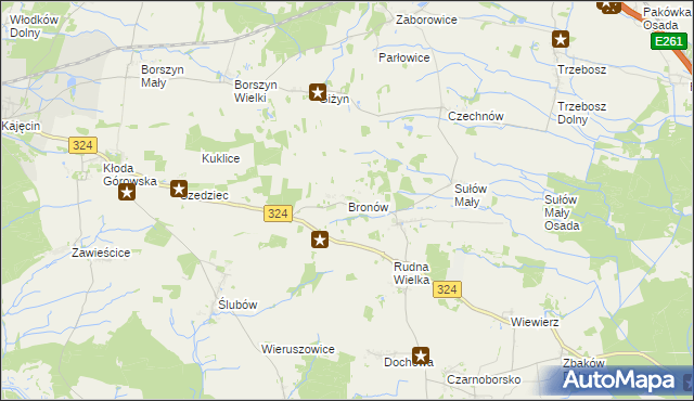 mapa Bronów gmina Góra, Bronów gmina Góra na mapie Targeo