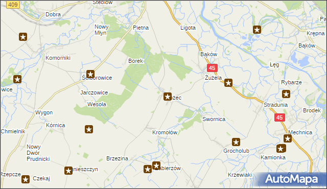 mapa Brożec gmina Walce, Brożec gmina Walce na mapie Targeo