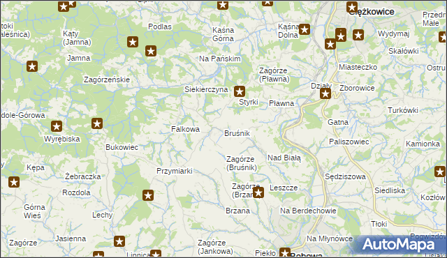 mapa Bruśnik, Bruśnik na mapie Targeo