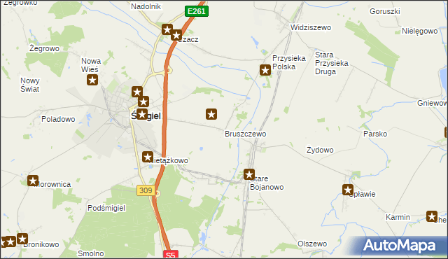 mapa Bruszczewo, Bruszczewo na mapie Targeo