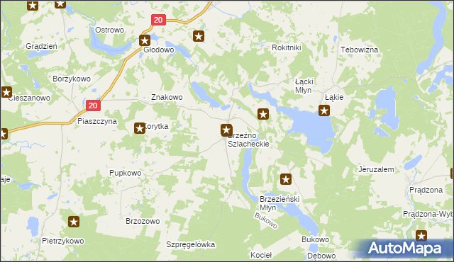 mapa Brzeźno Szlacheckie, Brzeźno Szlacheckie na mapie Targeo