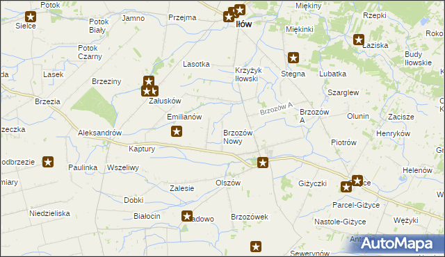 mapa Brzozów Nowy, Brzozów Nowy na mapie Targeo