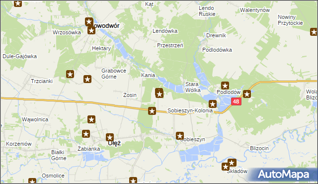 mapa Brzozowa gmina Ułęż, Brzozowa gmina Ułęż na mapie Targeo