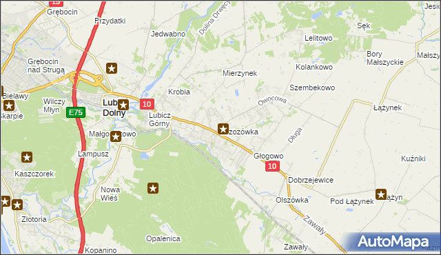 mapa Brzozówka gmina Obrowo, Brzozówka gmina Obrowo na mapie Targeo