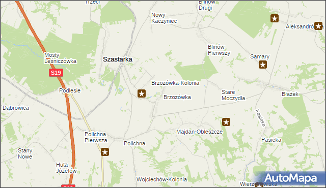 mapa Brzozówka gmina Szastarka, Brzozówka gmina Szastarka na mapie Targeo