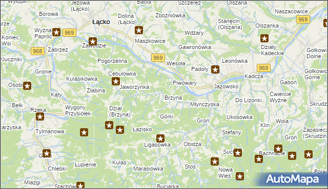 mapa Brzyna, Brzyna na mapie Targeo