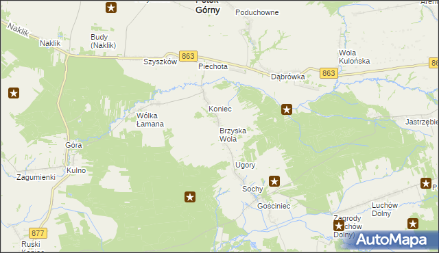 mapa Brzyska Wola, Brzyska Wola na mapie Targeo