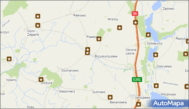 mapa Brzyskorzystew, Brzyskorzystew na mapie Targeo