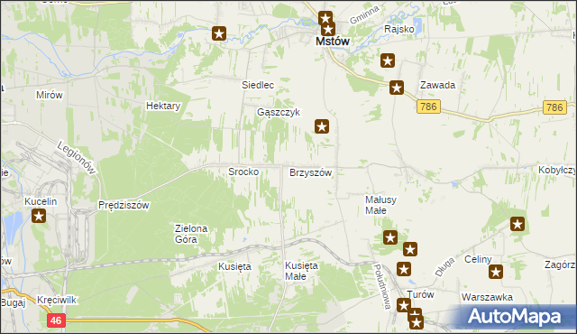 mapa Brzyszów, Brzyszów na mapie Targeo