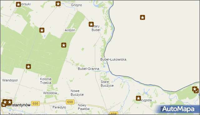 mapa Bubel-Łukowiska, Bubel-Łukowiska na mapie Targeo