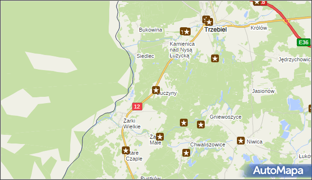 mapa Buczyny, Buczyny na mapie Targeo