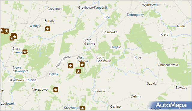 mapa Budy Garlińskie, Budy Garlińskie na mapie Targeo