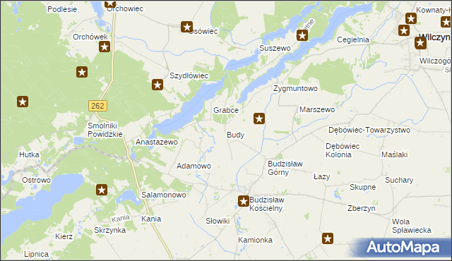 mapa Budy gmina Kleczew, Budy gmina Kleczew na mapie Targeo