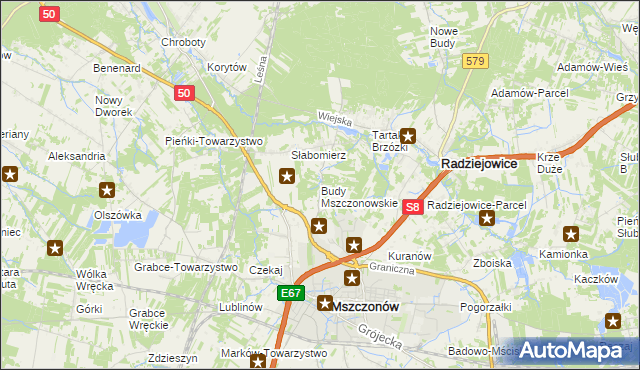 mapa Budy Mszczonowskie, Budy Mszczonowskie na mapie Targeo