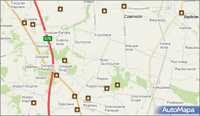 mapa Budy Szynczyckie, Budy Szynczyckie na mapie Targeo
