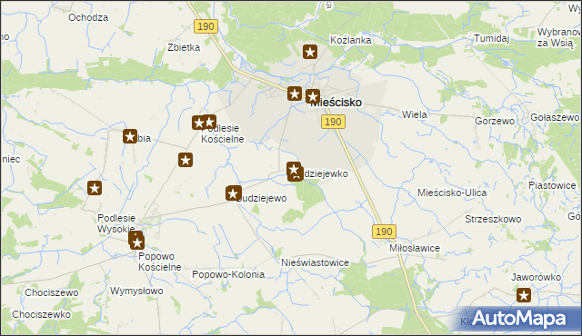 mapa Budziejewko, Budziejewko na mapie Targeo