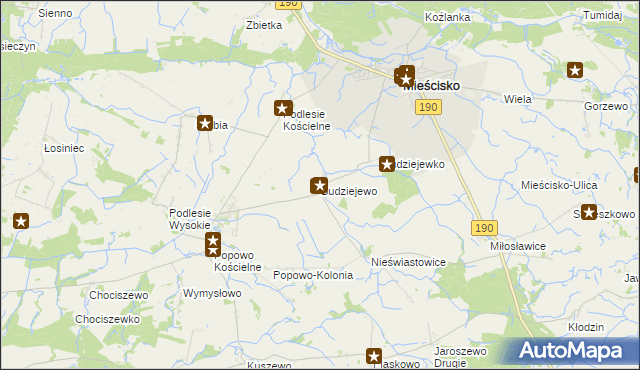 mapa Budziejewo, Budziejewo na mapie Targeo