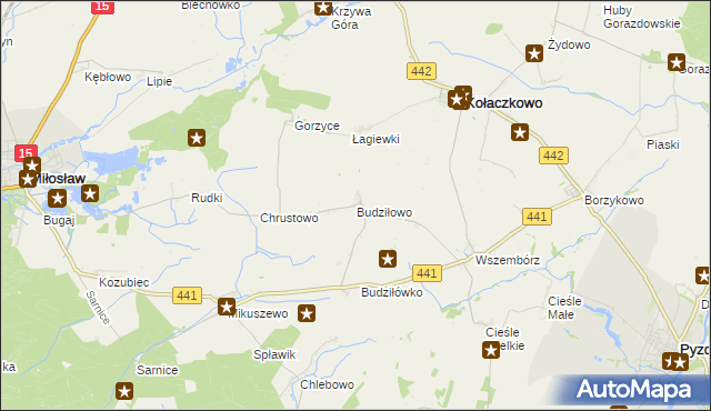 mapa Budziłowo, Budziłowo na mapie Targeo