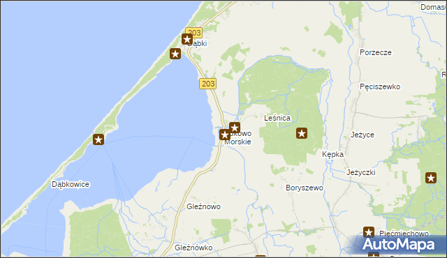 mapa Bukowo Morskie, Bukowo Morskie na mapie Targeo