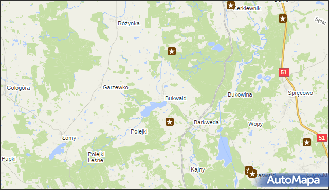 mapa Bukwałd, Bukwałd na mapie Targeo