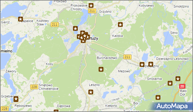 mapa Burchardztwo, Burchardztwo na mapie Targeo
