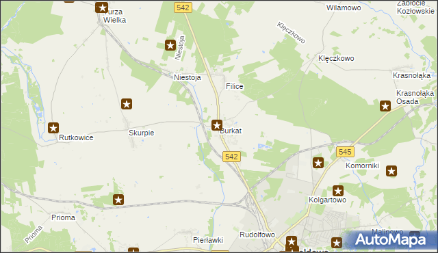 mapa Burkat, Burkat na mapie Targeo