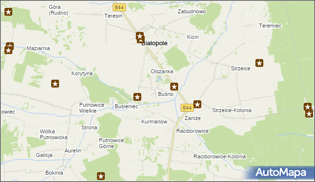 mapa Buśno, Buśno na mapie Targeo