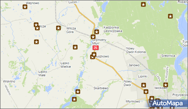 mapa Buszkowo gmina Koronowo, Buszkowo gmina Koronowo na mapie Targeo