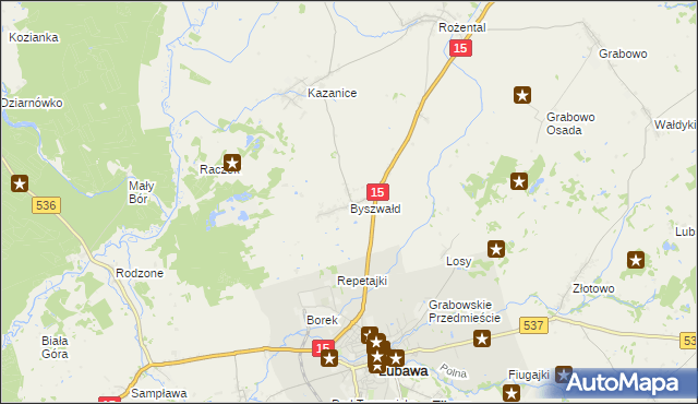 mapa Byszwałd, Byszwałd na mapie Targeo