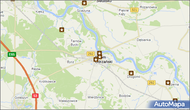mapa Bytom Odrzański, Bytom Odrzański na mapie Targeo
