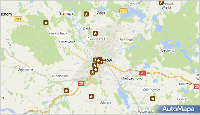 mapa Bytów, Bytów na mapie Targeo