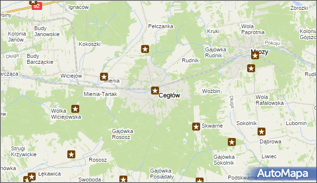 mapa Cegłów powiat miński, Cegłów powiat miński na mapie Targeo