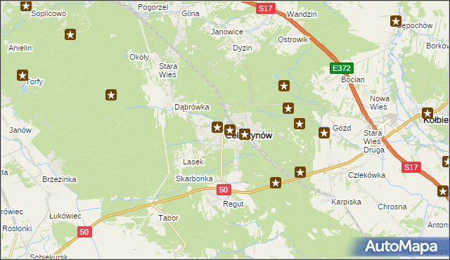 mapa Celestynów powiat otwocki, Celestynów powiat otwocki na mapie Targeo