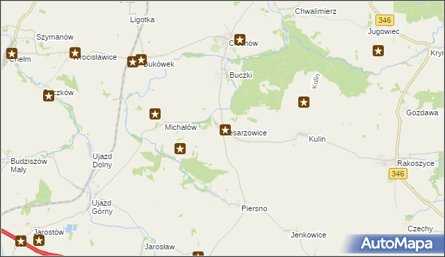 mapa Cesarzowice gmina Środa Śląska, Cesarzowice gmina Środa Śląska na mapie Targeo