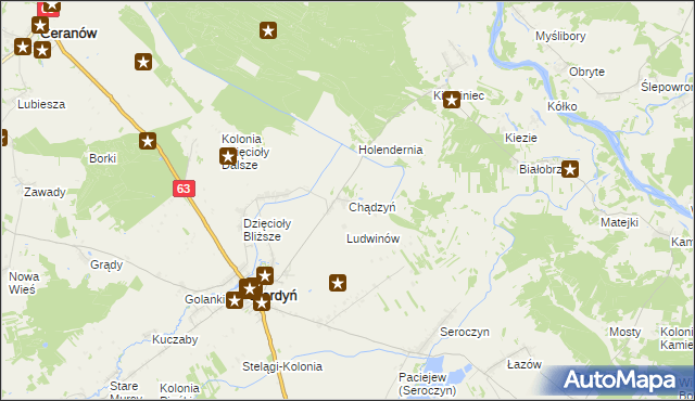 mapa Chądzyń, Chądzyń na mapie Targeo