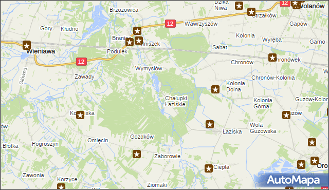 mapa Chałupki Łaziskie, Chałupki Łaziskie na mapie Targeo