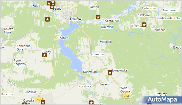 mapa Chańcza, Chańcza na mapie Targeo