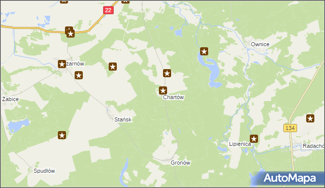 mapa Chartów, Chartów na mapie Targeo