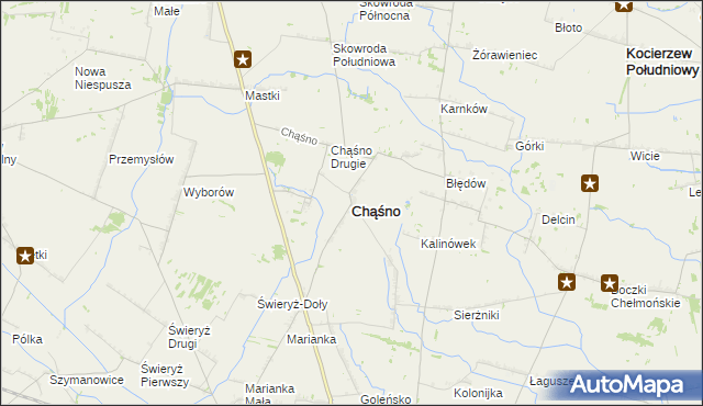 mapa Chąśno, Chąśno na mapie Targeo