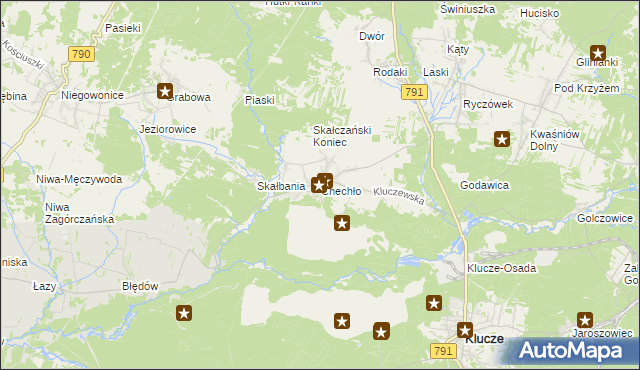 mapa Chechło gmina Klucze, Chechło gmina Klucze na mapie Targeo
