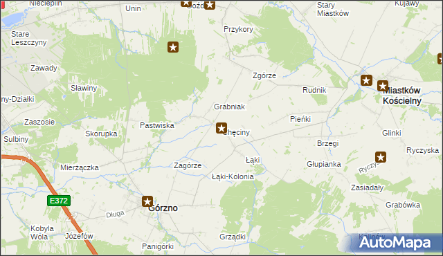 mapa Chęciny gmina Górzno, Chęciny gmina Górzno na mapie Targeo