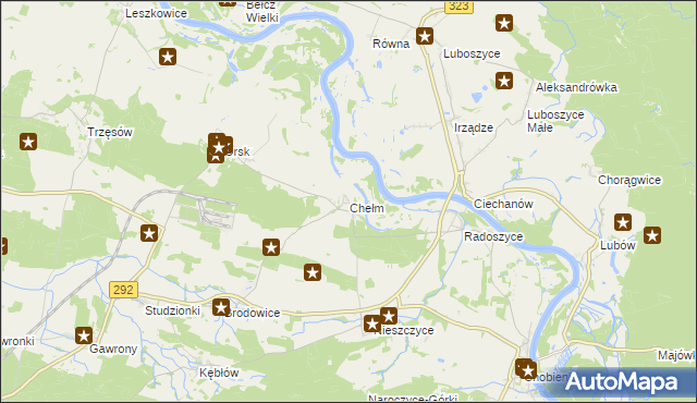 mapa Chełm gmina Rudna, Chełm gmina Rudna na mapie Targeo