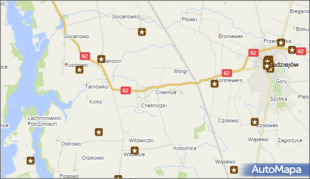 mapa Chełmce gmina Kruszwica, Chełmce gmina Kruszwica na mapie Targeo