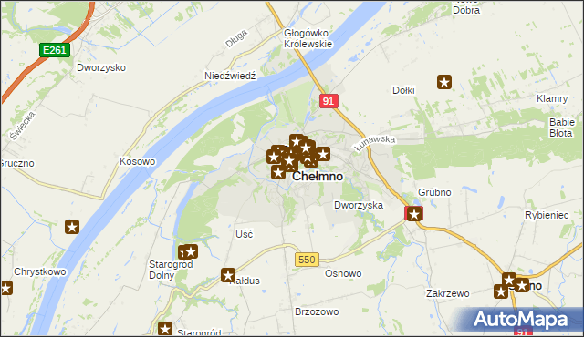 mapa Chełmno, Chełmno na mapie Targeo