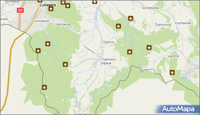 mapa Chełmsko Śląskie, Chełmsko Śląskie na mapie Targeo