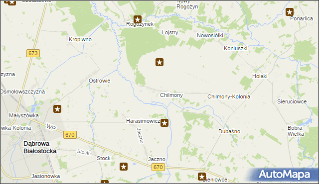 mapa Chilmony, Chilmony na mapie Targeo