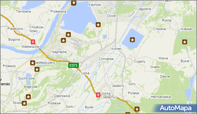 mapa Chmielów gmina Nowa Dęba, Chmielów gmina Nowa Dęba na mapie Targeo