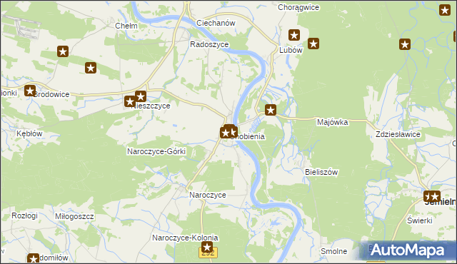 mapa Chobienia, Chobienia na mapie Targeo