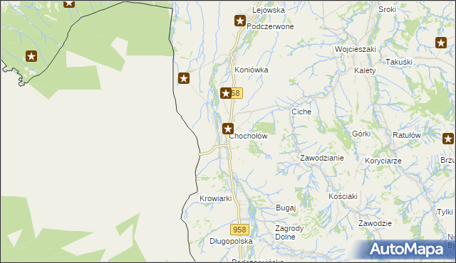 mapa Chochołów gmina Czarny Dunajec, Chochołów gmina Czarny Dunajec na mapie Targeo